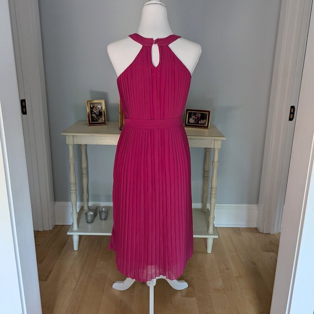 Club L London Pink Pleated Women's Midi Dress Semi Formal Size 4 - Picture 9 of 11